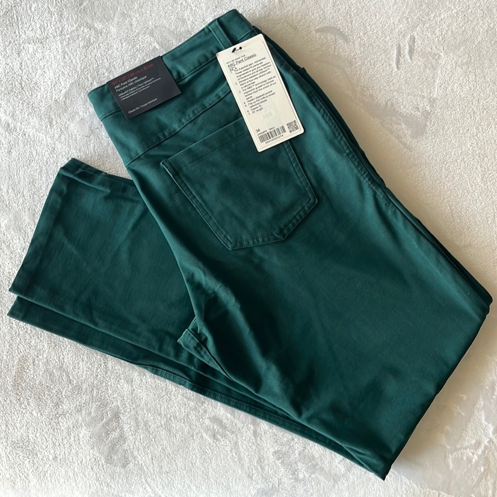 Lululemon ABC Pant Classic 34” x 32L Utilitech Green Jasper